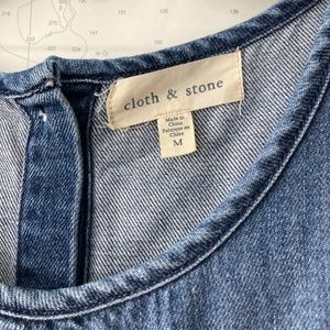 Anthropologie cloth & stone hi-low denim top